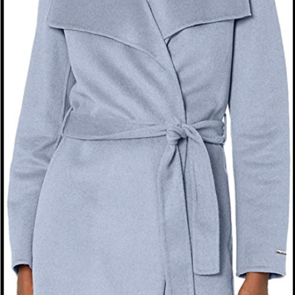 TAHARI Women's Wool Wrap Coat with Tie Belt